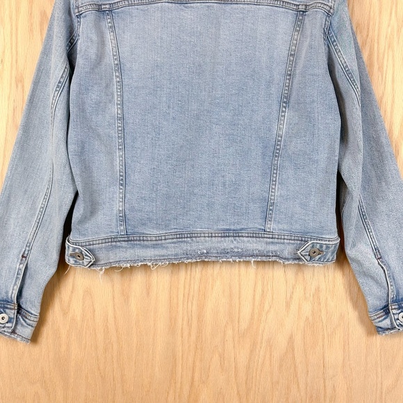 ZARA Frayed Hem Denim Jacket - Picture 8 of 10